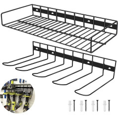 Instrumentu turētājs sienas plaukts, instrumentu turētājs, kas izgatavots no metāla uz sienas, instrumentu statīvs, kas paredzēts elektrisko instrumentu urbjmašīnu montāžai pie sienas (42 x 20 x 15)