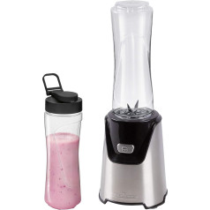 Profi Cook Smoothie-Maker PC-SM 1153 elektrischer Standmixer im Edelstahl-Gehäuse, inkl. 2 Mix-Behälter, Edelstahl-Messer, Mix-Behälter auch als Trinkflasche zu verwenden, edelstahl/schwarz