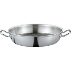 Spring Vulcano Cut Resist Serving Pan XL Diametrs 32 cm Nerūsējošais tērauds 8 cm Augsta malu panna Neslīpo pārklājums Piemērots indukcijas plītīm 5slāņu daudzslāņu materiāls Izturīgs pret skrāpējumiem Cepeškrāsnsizturīga panna