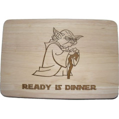 Yoda Star Wars bereit ist Abendessen Geschenkidee Got Holz Schneidebrett Käsebrett Tischset Cook Gravur Holz Neuheit Holz Küche Kochen Backen Geschenk