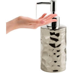 YOUSIS Seifenspender, Badezimmer-Lotion, Handpumpenspender, schäumender Seifenspender für Küche, Handwaschspender (runde Flasche, silberfarben)