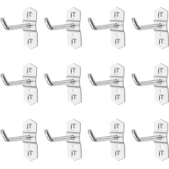 Hemobllo Metallhaken für Stecktafel, Gitter-Wandhalterung, quadratisches Loch, Plattenhaken, Metall-Displayregalhaken (12 Stück)