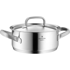 WMF trauki Ø 16 cm aptuveni 1,4 l Gourmet Plus Iekšējā mēroga tvaika caurums dobi sānu rokturi metāla vāks Cromargan nerūsējošais tērauds piemērots visām plītīm, ieskaitot indukcijas trauku mazgājamā mašīnā.