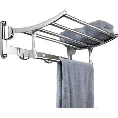 Hamshin 40cm nerūsējošā tērauda sienas vannas istabas dvieļu turētājs Brushed Towel Rack Hotel Shelf Storage Holder