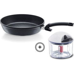 Fissler Adamant Comfort / Alumīnija slēgtā panna (28 cm) Panna ar pārklājumu, nelīpoša, izturīga pret skrāpējumiem - indukcija + Finecut dārzeņu smalcinātājs