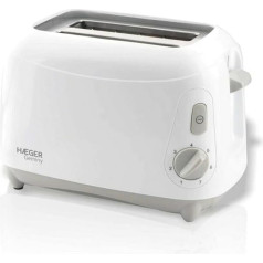 HAEGER Geminy 900W Double Chamber Toaster 7 Toast Positions with Crumb Drawer Simple and Functional Design for Efficient Toasting, White Colour