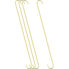 sourcing map S Hooks Hanging Hooks 500mm Extra Long tērauda pakaramie iekštelpu āra dārza vannas istabas skapī darbnīcas virtuve (4 Pack) Zelts