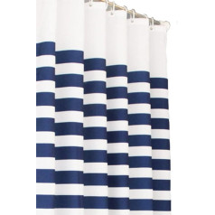 Violetpos Classic Blue and White Stripe Shower Curtain Bathroom Decorative 160 x 180 cm