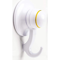 Kiahloc Strong Suction Cup Hook, No Screw Fixing, Holds up to 3kg (6.6 lbs), White (1