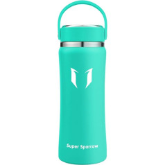 Super Sparrow Nerūsējošā tērauda ūdens pudele 500 ml / 750 ml 1 L BPA-Free Leak-Proof Liela mutes termosa flakons sporta universitātei skola Fitness āra kempings