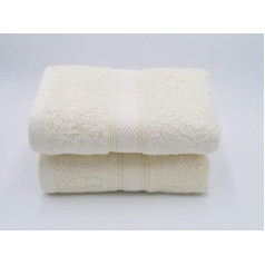 Lex's Linens 100% Combed Cotton Hand Towels, Set of 2, Cream