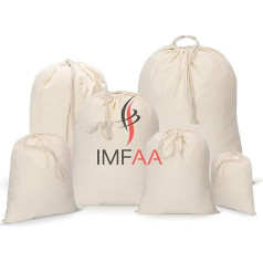 IMFAA Plain Drawstring / Sack / Stocking / Storage / Laundry / Muslin 100% Cotton Shopping Bags in 6 Sizes