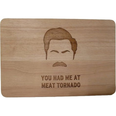 Schneidebrett aus Holz, Motivgravur - Ron Swanson aus 'Parks and Recreation', Geschenkidee