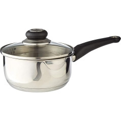 Morphy Richards Equip lejamais katls ar stikla vāku, 16 cm, pulēts nerūsējošais tērauds, 34,5 x 17 x 12,5 cm