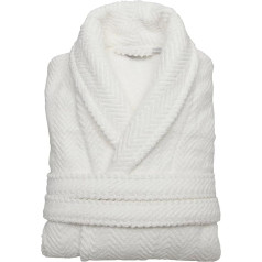 LINUM Unisex eņģes kauliņu auduma 100% autentiskas turku kokvilnas vannas halāts, luksusa spa viesnīcu kolekcija, balts, S/M