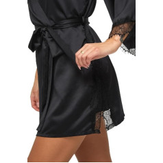 Ann Summers Cherryann Planet Satin Dressing Gown Black