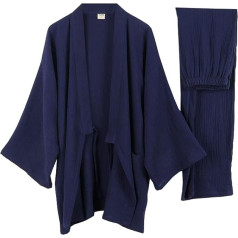 Japāņu kimono vaļēju ikdienas mājas pidžamas vīriešiem naktsveļa izmērs XL O63, krāsa63-xl