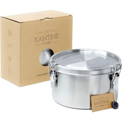 Kantine 51° Nord ® Tiffin pusdienu kaste, 1200 ml, necaurlaidīga nerūsējošā tērauda pusdienu kaste, pusdienu kaste un pārtikas uzglabāšanas trauks, bez plastmasas pārtikas kaste, ideāli piemērota lietošanai ārpus telpām