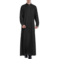 YAOHUOLE Vīriešu Abaya Robe musulmaņu Kaftan Thobe Long kleita gadījuma garām piedurknēm krekls pogu uz leju ar kabatas