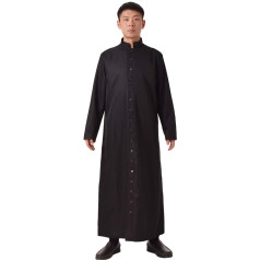 BLESSUME Catholic Coutane Clergy Church Priest Roman Liturgical Robe, черный