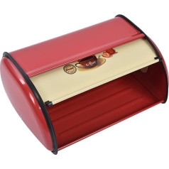 AUNMAS Metal Bread Bin, 23 x 33 x 14.5 cm Bread Bin Holder with Roll Top Lid for Kitchen Worktop