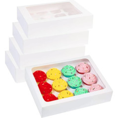 The Baker Shop 5 x 12-Loch weiße Cupcake-Box mit Sichtfenster UK TM