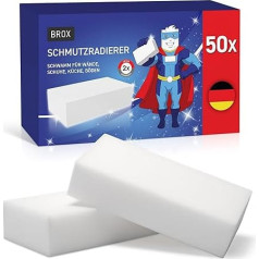 Dirt Eraser Sponge 50x - Eraser Sponge for White Walls, Shoes and Floors - Robust Magic Sponge Magic Eraser for All Types of Stains (Pack of 50)