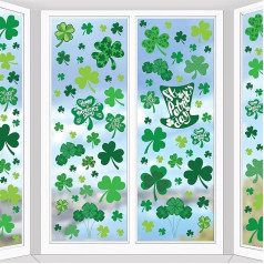 WALPLUS St Patrick Window Stickers Home Decor Removable Reusable Double Sided for Glass Living Room Window Display Festive Toddlers St Patrick Day 114 Pieces