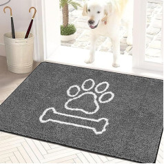 Pauwer Dirt Trapper Doormat 80 x 120 cm, mazgājams ieejas paklājs Kāju skrāpis Absorbējošs durvju paklājs Neslīdošs, viegli kopjams durvju paklājs Priekšējo durvju plāns durvju paklājs lietošanai iekštelpās un ārpus telpām