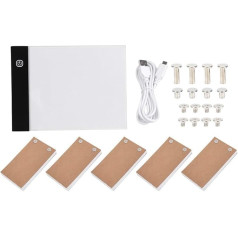 A6 LED gaismas spilventiņš dimantu gleznošanai, pārnēsājams gaismas lodziņš rokas zīmēšanai ar LED tāfeli Ultra Thin Bērnu USB Flip Book komplekts Glezniecības mākslas piederumu komplekts bērniem un pieaugušajiem (USB)