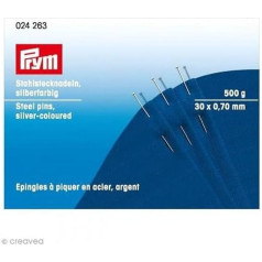 Prym 024263 Tapas, 0,70 x 30 mm, sudraba krāsā, 500 g, kartona kārba