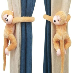 Cute Monkey aizkaru Tieback aizkaru klipus Binder plīša aizkari Tieback logu holdbacks aizkaru turētājs bērnu bērnistabas džungļi guļamistaba Dekoratīvie Tieback mājas apdare