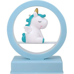 Uonlytech LED Night Light Music Box with Unicorn LED Light Table Lamp for Christmas Birthday Kids Girls (1 Piece, Blue)