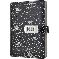 Abschließbar A5 Größe PU Leder Diary Book Diary Book Größe 145 x 210 mm (Stift ist Shooting Requisiten, nicht im Lieferumfang enthalten) TPN107 145x210mm(5.71x8.27 inch)-Black