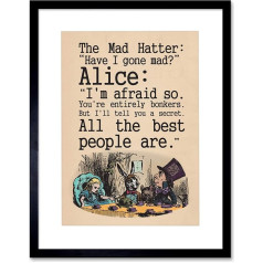 QUOTE CARROLL BOOK ALICE WONDERLAND MAD HATTER TEA PARTY FRAMED PRINT F97X9832