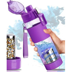 Sārmaina ūdens pudele Minerālvielu filtrēšana Samazināt ORP PH ūdens filtrs Sārmains 9,5 Sārmaina ūdens filtra pudele 650 ml (violeta)