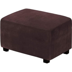 Cutefly Ottoman Slipcover Stretch Stool Cover Taisnstūra Velvet Stool Cover Ottoman Square Cover Stool Cover Tumši brūns