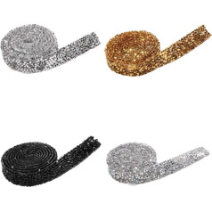 Milisten Rhinestone lentes Sparklin Mesh Wrap Roll Bling Embellishments Trim DIY kāzu kāzu jostas Sashes Prom kleitas 1cm plats