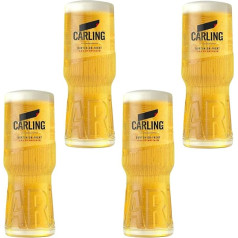 GarageBar Carling glāze | Stikls ar kodolu | Oficiālais merčendaizis | Komplektā ar 2 x alus žāvēšanas paklājiņiem (1,2L)