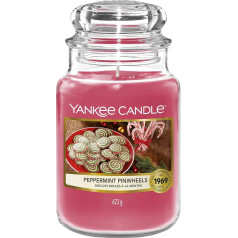 Yankee Candle aromātiskā svece | Liela piparmētru svecīte Stiklā | Sniega globusa brīnumzemju kolekcija | Degšanas laiks: līdz 150 stundām