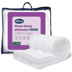 Silentnight Ultimate Deep Sleep Topper - īpaši biezs, dziļš matrača spilvens Luxury Cotton Soft - veļas mašīnā mazgājams atbalsta spilventiņš gultai