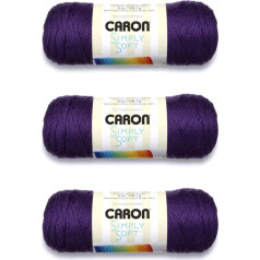 Caron Simply Soft Purple dzija - 3 iepakojumi 6oz - Akrils - 4 Medium (Worsted) - 300 metri - Adīšana, tamborēšana un amatniecība