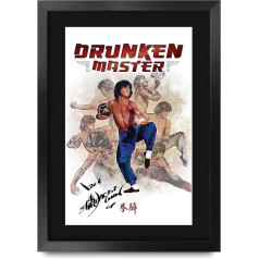 HWC Trading Drunken Master A3 Framed Signed Printed Autographs Picture Print Photo Display Gift for Jackie Chan Film Fans