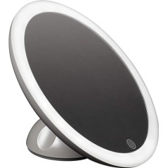 HoMedics Beauty Touch and Glow Rechargeable LED Mirror with Suction Button, Dimmable, Ideal for Bathroom, Lighting for Applying Makeup and Styling, 5x Magnification