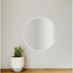 GreyZook 25 cm apaļais sienas spogulis White