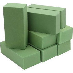 SEUNMUK 8 gabali 22,5 x 11 x 7 cm zaļas ziedu putas, sauso floristikas putu bloks, ziedu kompozīciju putas mākslīgajiem ziediem, kāzu pušķiem, pušķiem, dekoratīvajām kompozīcijām