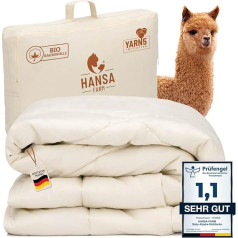 HANSA-FARM Baby Alpaca Organic sega 135 x 200 cm (pildījums 1400 g) - silta, ideāli piemērota ziemai - elpojoša un termoregulējoša