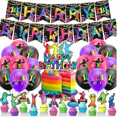 Batutiņš Jump Party Dekorācijas Batutiņš Jump Birthday Party Supplies Ieskaitot Jump Birthday Banner Cupcake Topper Cake Topper Baloni Jump Party Decorations