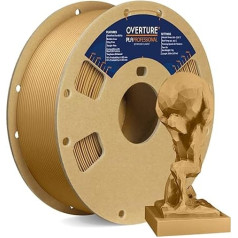 OVERTURE PLA Plus (PLA+) PLA filaments 1,75 mm, profesionāla PLA izturība, 1 kg filamenta, izmēru precizitāte 99% ar varbūtību +/- 0,03 mm, 3D printeriem (brūns)