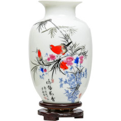 Chinesische Vogel Und Blumenvase, Jing Dezhen Weiße Kleine Keramikvase Antike Vasen, Kunst Dekorative Vase Für Haushalt, Büro, Hochzeit, Party